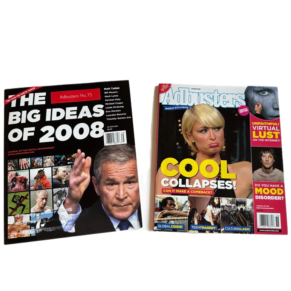 Adbusters Magazine Lot #75 & #76 -2008 Issues